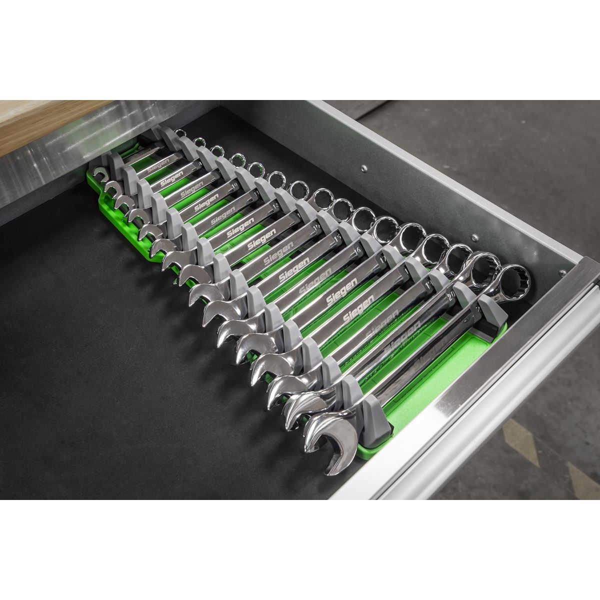 Sealey Reversible Spanner Rack 16pc Hi-Vis Green WR11HV
