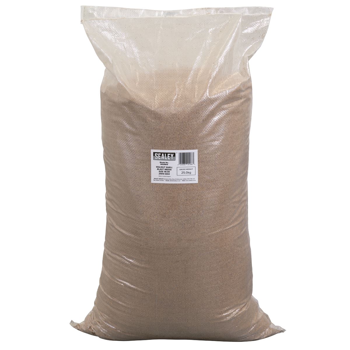 Sealey Walnut Shell Blast Media - Size 16/30 - 25kg Bag WS25KG