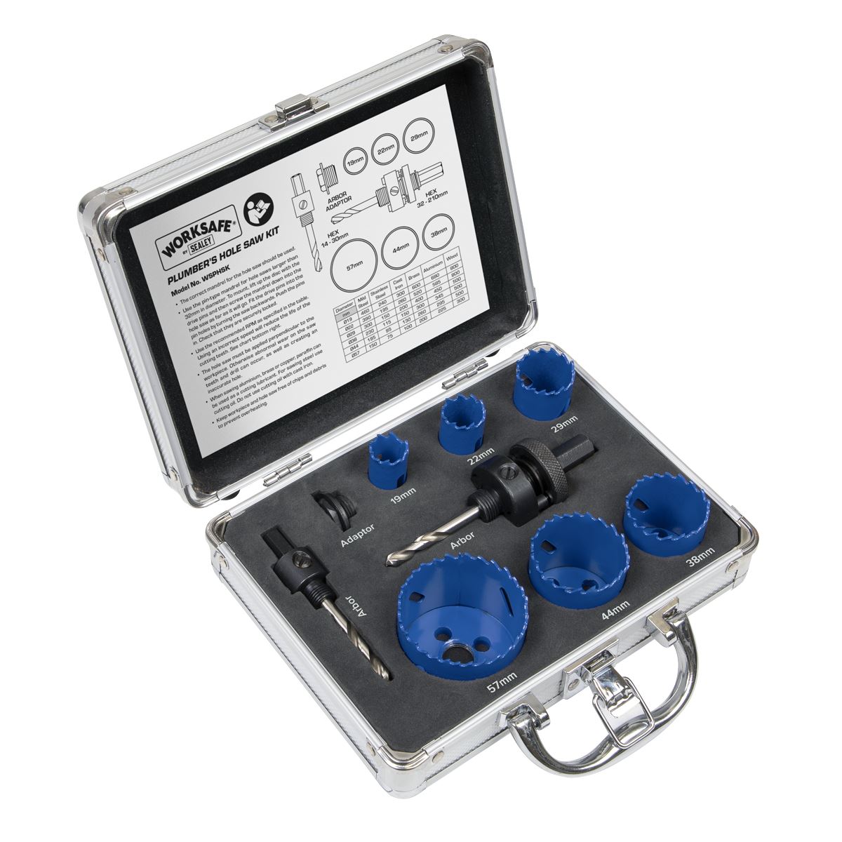 Sealey Hole Saw Kit 9pc - Plumbers WSPHSK