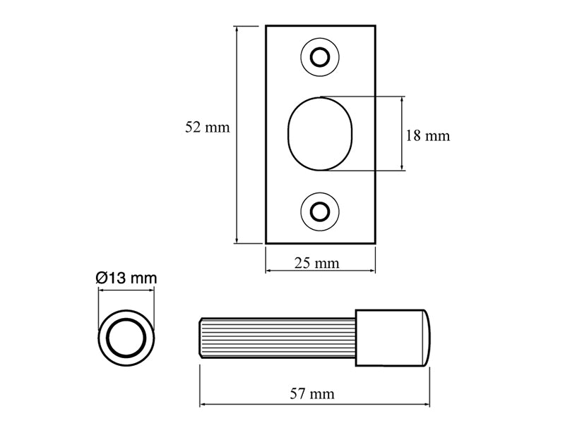 Yale Locks P125 Hinge Bolts Brass YALP125PB