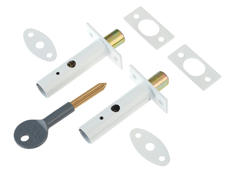 Yale Locks PM444 Door Security Bolts White Finish Visi of 2 YALP2PM444WE