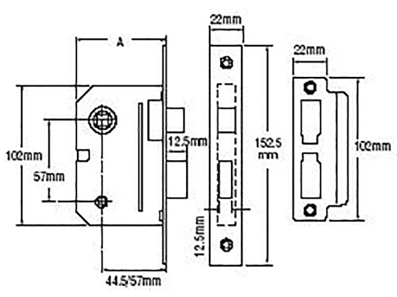 Yale Locks PM236 Bathroom 2 Lever Sashlock Polished Chrome 67mm 2.5in YALPM236CH25