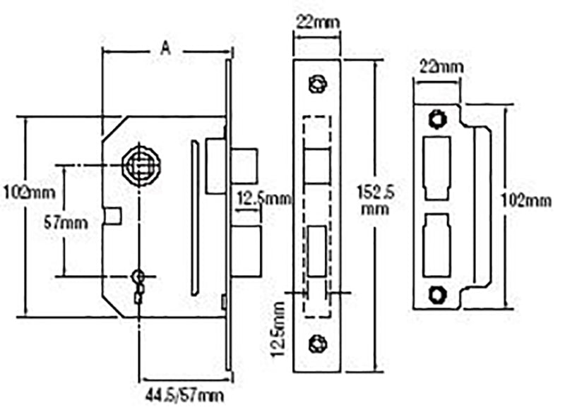 Yale Locks PM246 Internal 2 Lever Mortice Sashlock Polished Chrome 67mm 2.5in YALPM246CH25