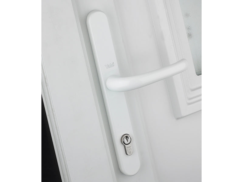 Yale Locks Retro Door Handle PVCu Polished PVD White Finish YALPPVCRHWH