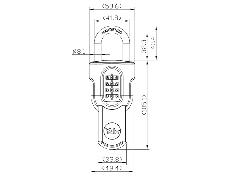 Yale Locks YALY87955 Y879 Combi Padlock with Slide Cover 50mm