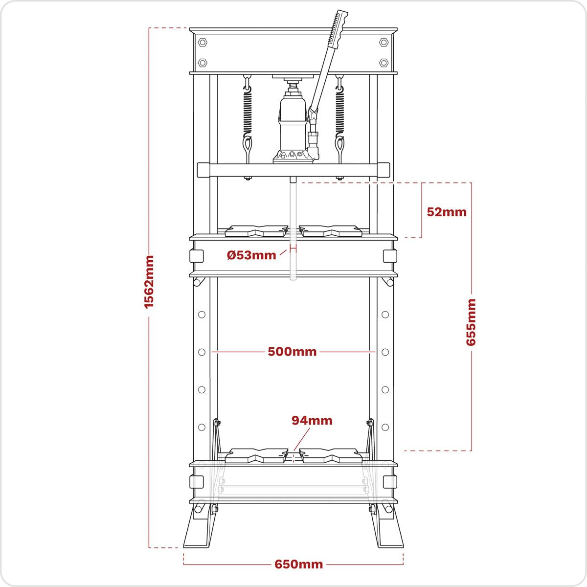 Sealey Hydraulic Press 20 Tonne Economy Floor Type YK20ECF
