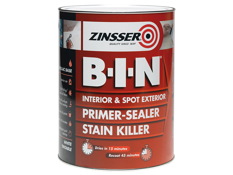 Zinsser B.I.N® Primer, Sealer & Stain Killer Paint White 500ml ZINBIN500