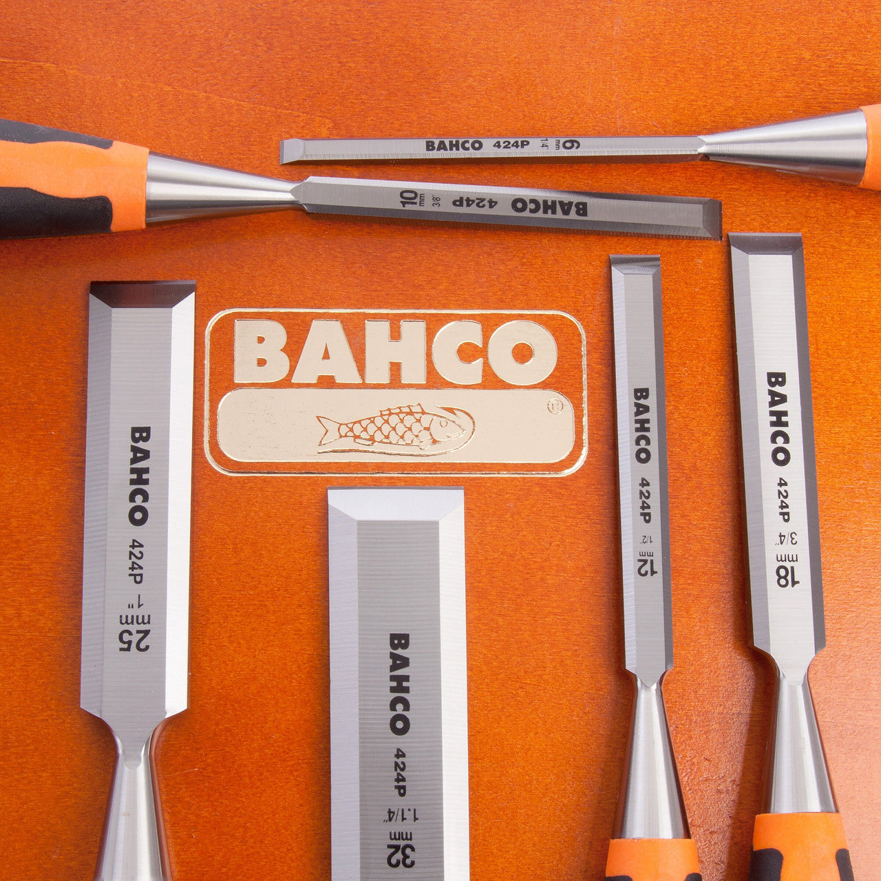 Bahco Bevel Edge Wood Chisel Set 6 Piece in Wooden Box 424P-S6