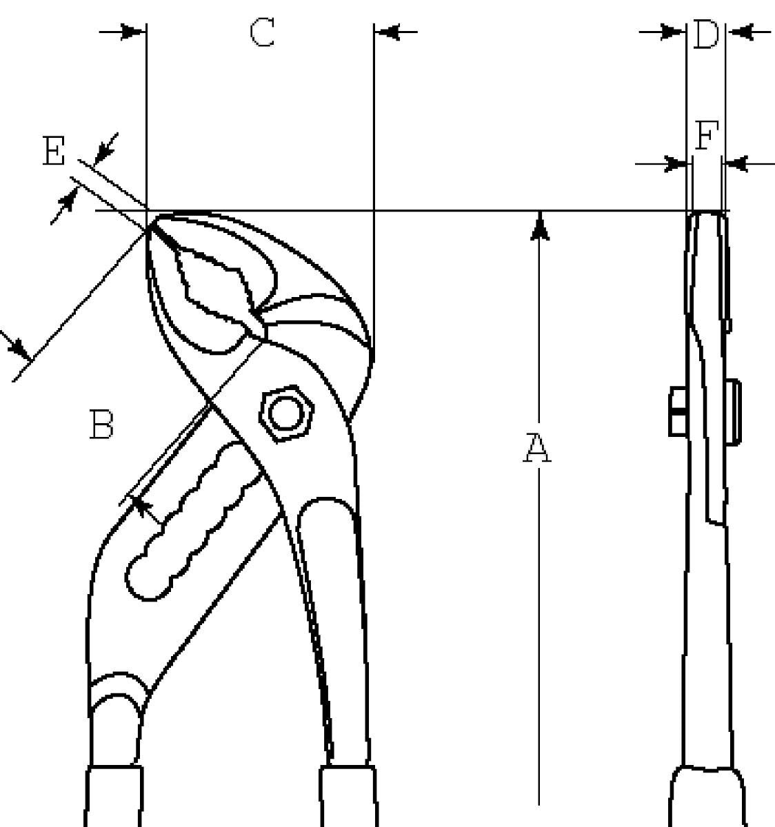 Bahco Water Pump Slip Joint Plier 250mm Capacity 45mm plastic Coated Handle 8224