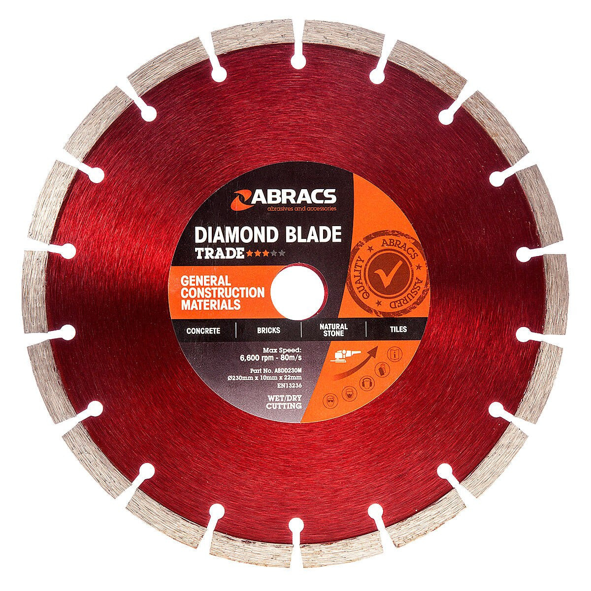 Abracs Diamond Cutting Blade General Purpose 230mm x 10mm x 22mm ABDD230M