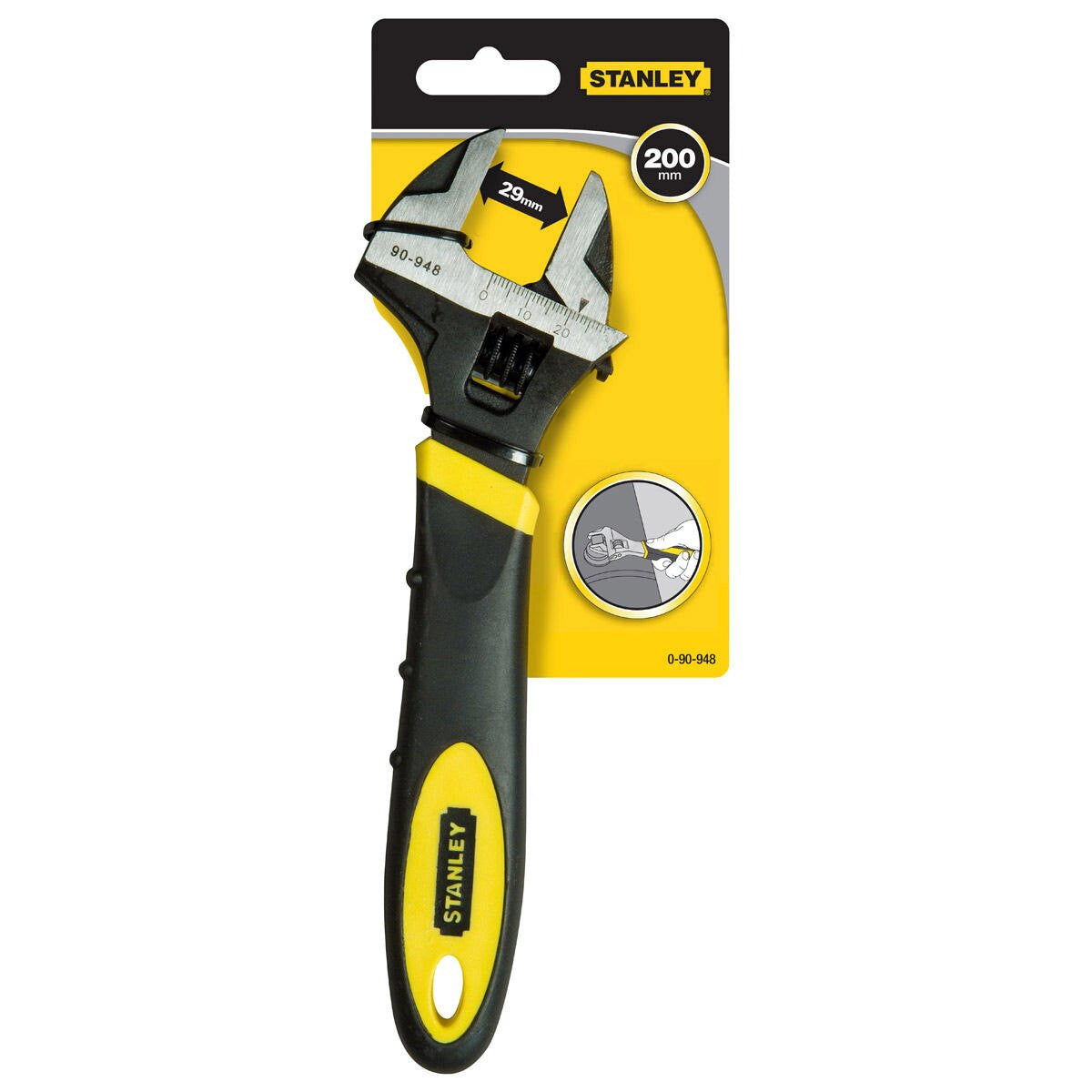 Stanley MaxSteel Adjustable Wrench 200mm 8" Narrow Head Design STA-0-90-948