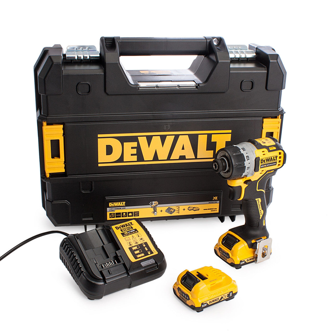 Dewalt 12V XR Brushless Sub-Compact Screwdriver 2 x 2.0Ah Batteries DCF601D2