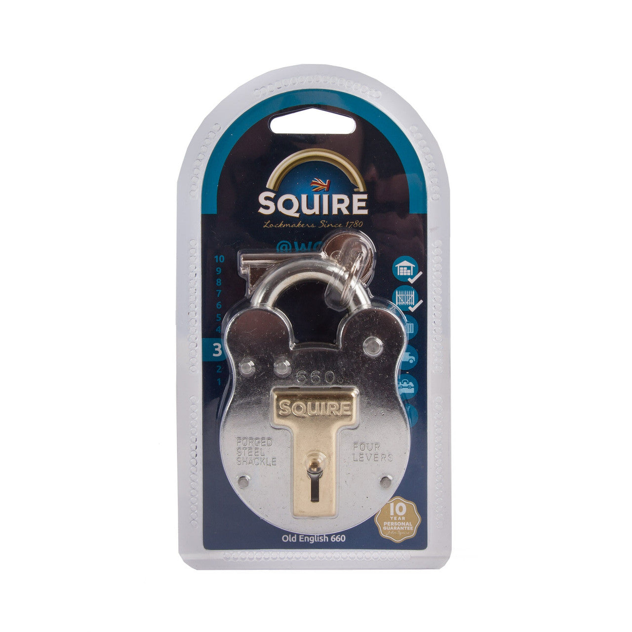 Henry Squire 660 Old English Padlock with Steel Case 64mm HSQ-660