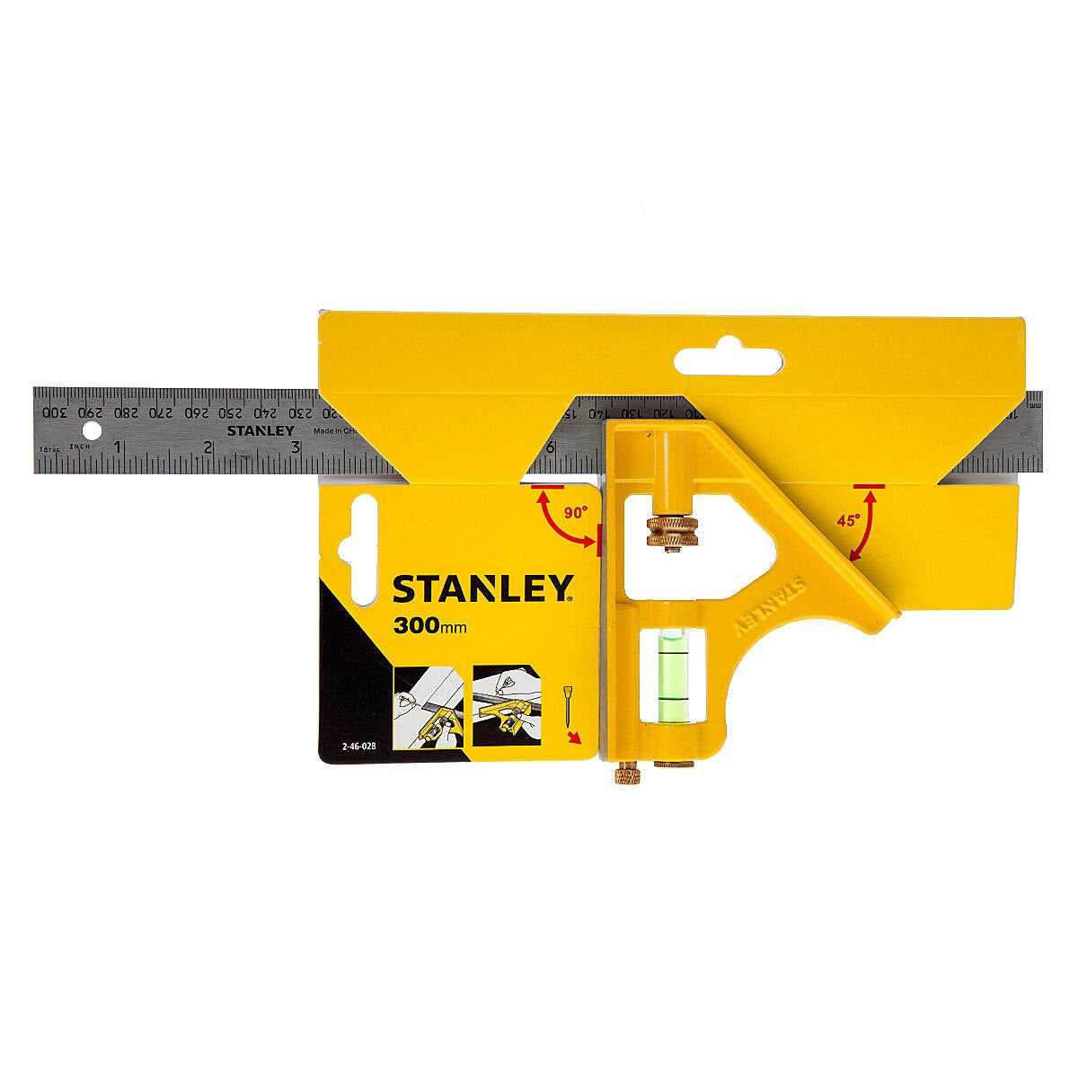 Stanley Die Cast Combination Square 12in 300mm Metric & Imperial 2-46-028
