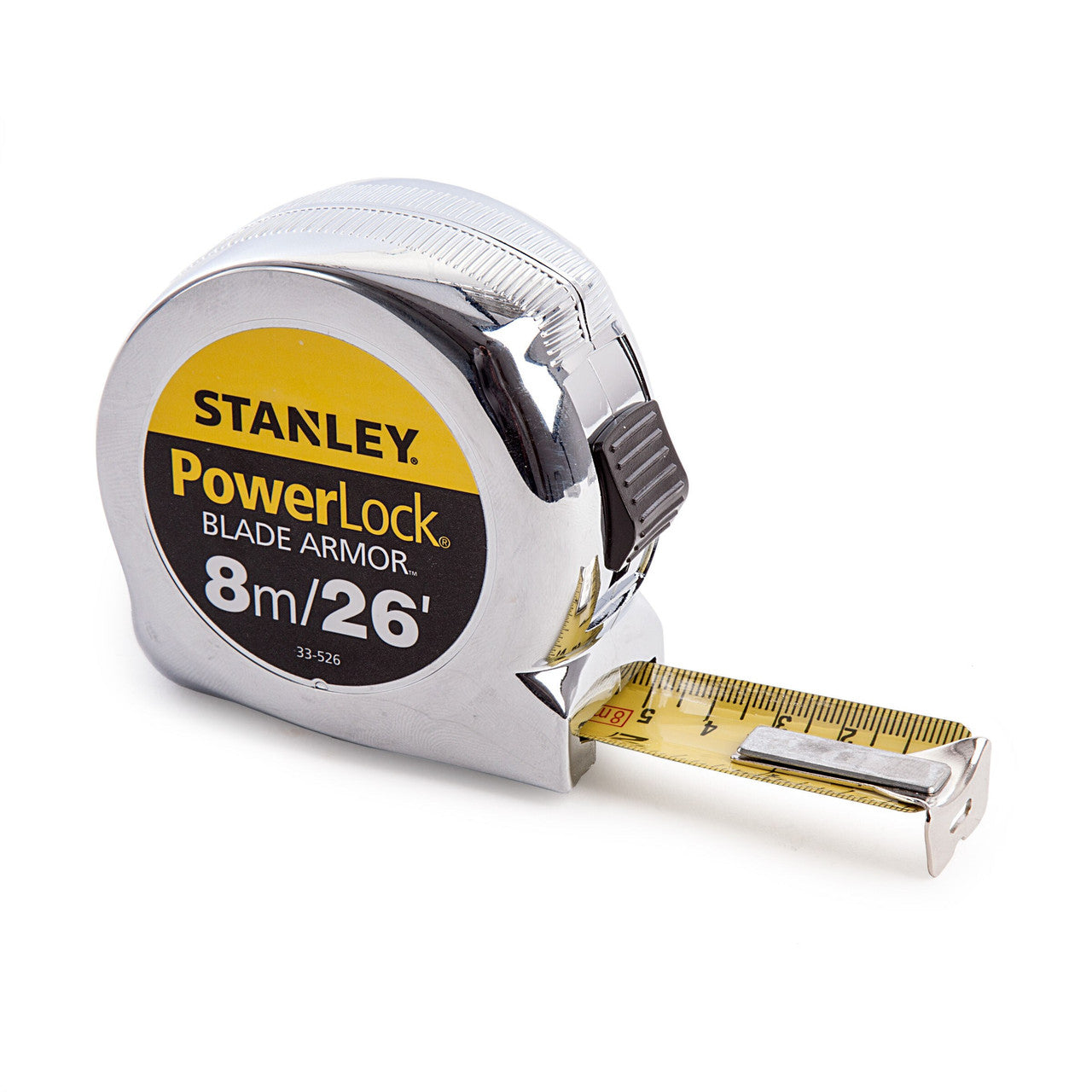 Stanley Powerlock Metric Imperial Tape Measure with Blade Armor 8m 0-33-526