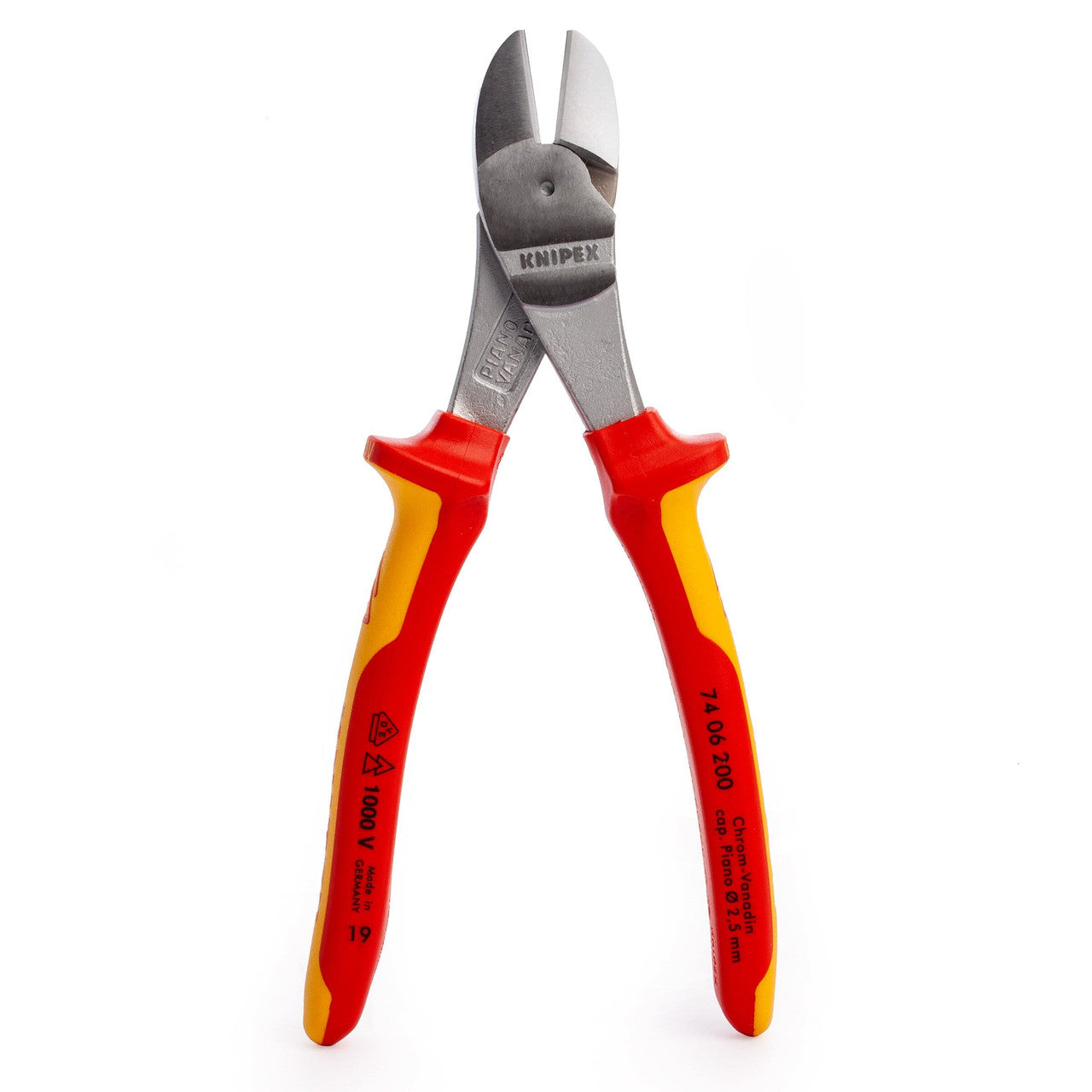 Knipex High Leverage Diagonal Cutters VDE Insulated 1000V Heavy Duty 7406200SB