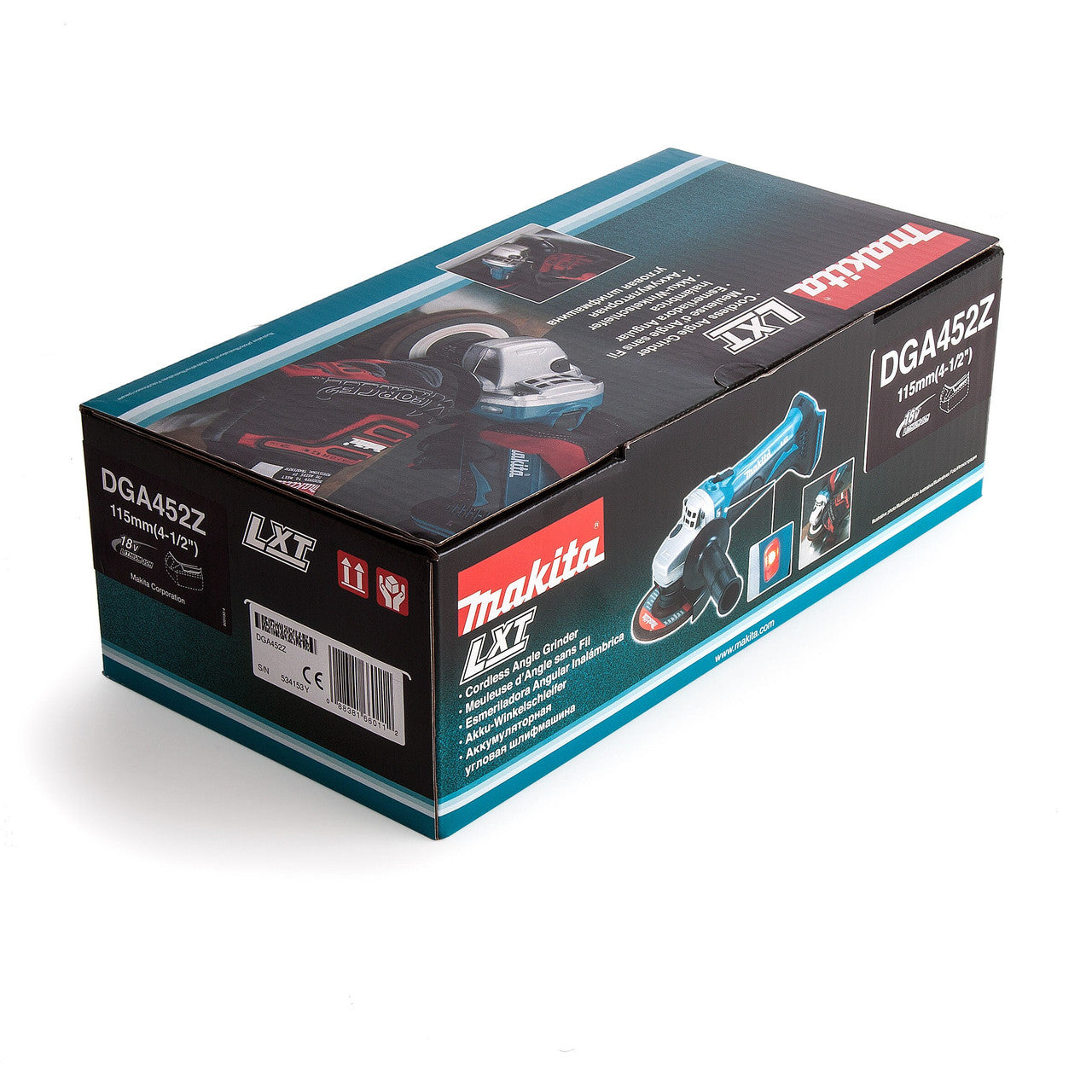 Makita 18V LXT 4.5 inch 115mm Angle Grinder Body Only Slide Switch DGA452Z