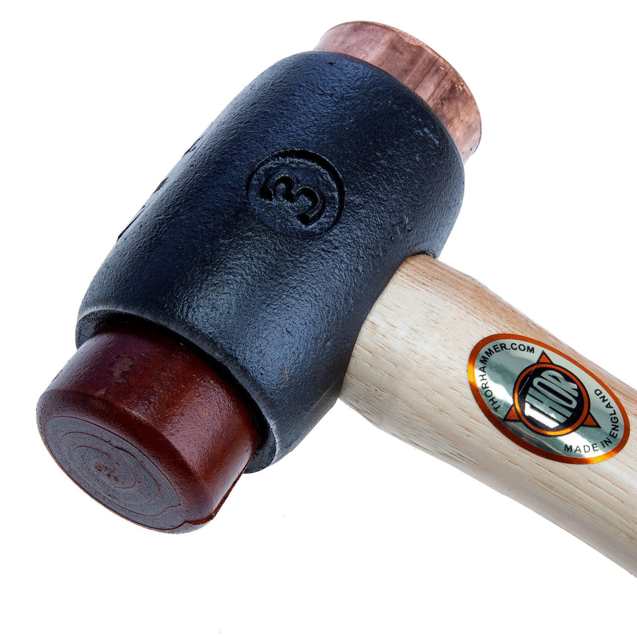 Thor Copper & Hide Hammer Size 3 (44mm) 1600G Wood Handle 03-214
