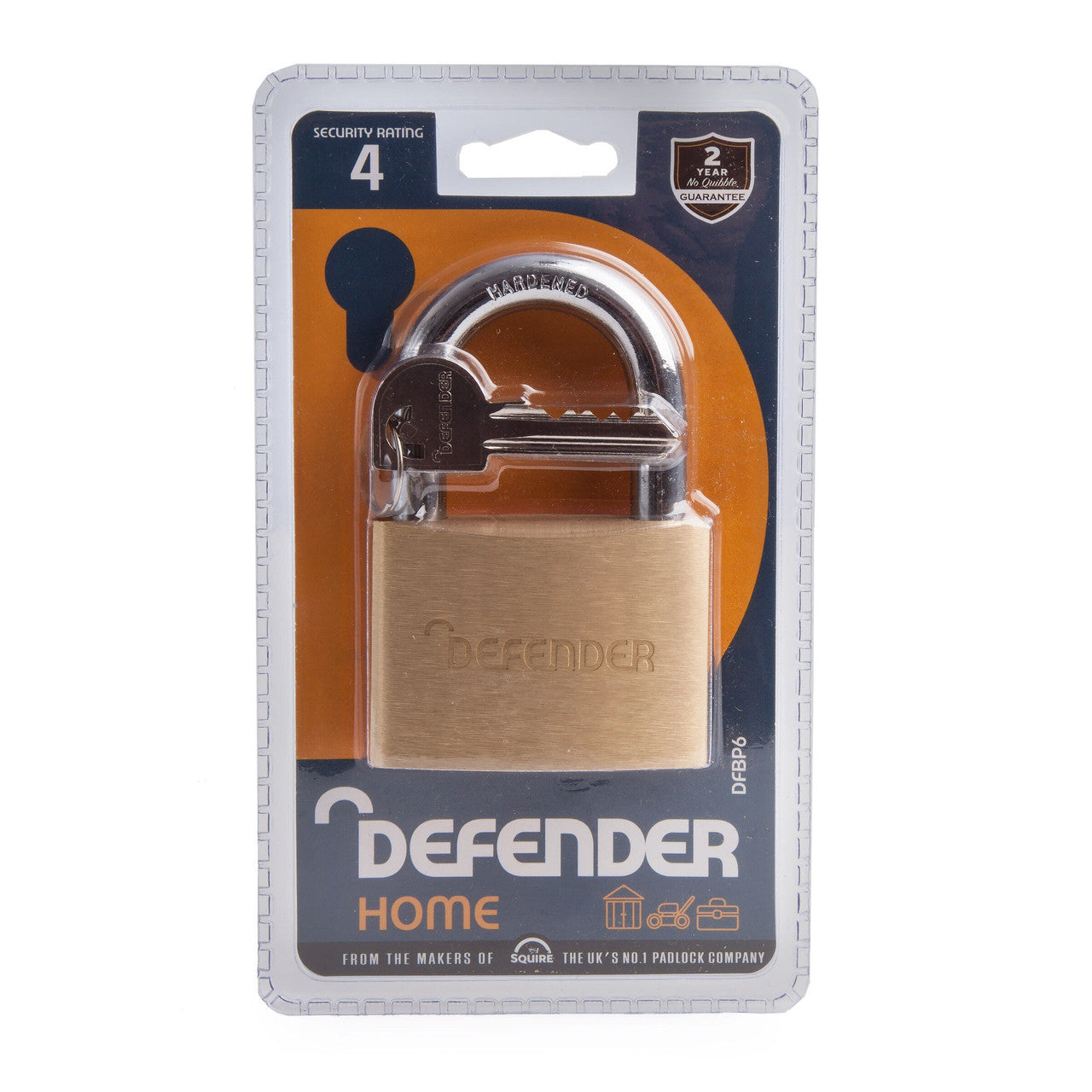 Henry Squire DFBP6 Brass Padlock Branded Defender 60mm HSQ-DFBP6
