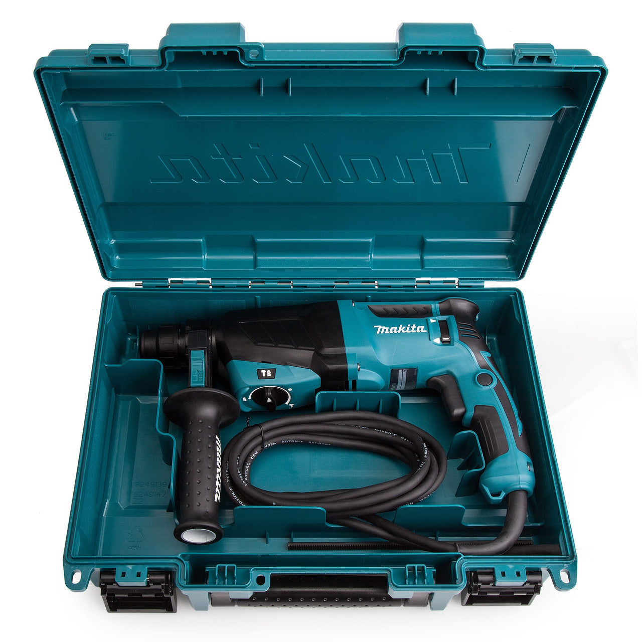 Makita 110V SDS Plus Rotary Hammer Drill Case Side Handle & Depth stop HR2630