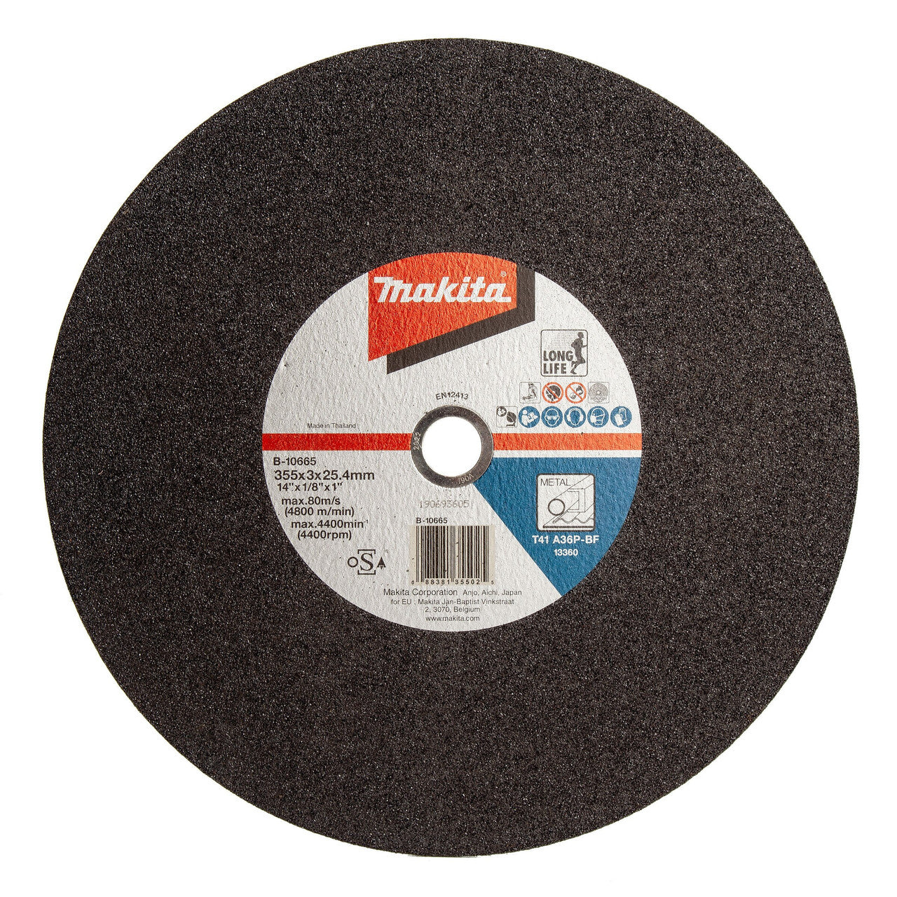 Makita Metal Cutting Cut Off Wheel 355mm x 3mm x 25.4mm Pack of 5 B-10665-5