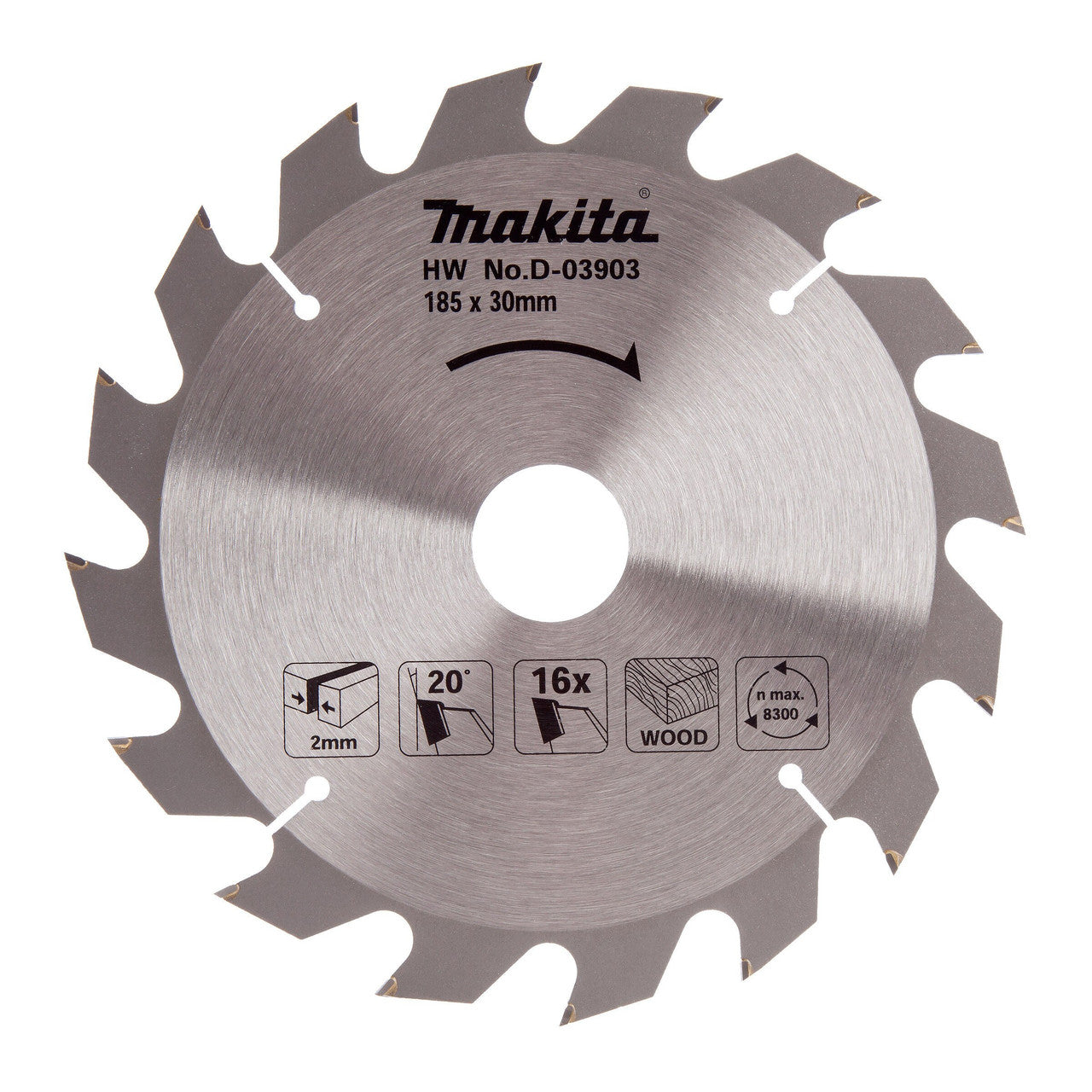 Makita Circular Saw Blade for Wood 185 x 30mm x 16T D-03903