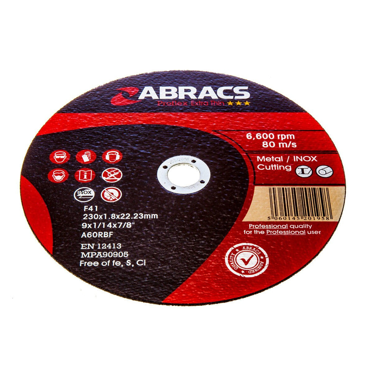 Abracs Proflex Extra Thin INOX Cutting Disc 230mm x 1.8mm 10 Pk PFET23018FI-10