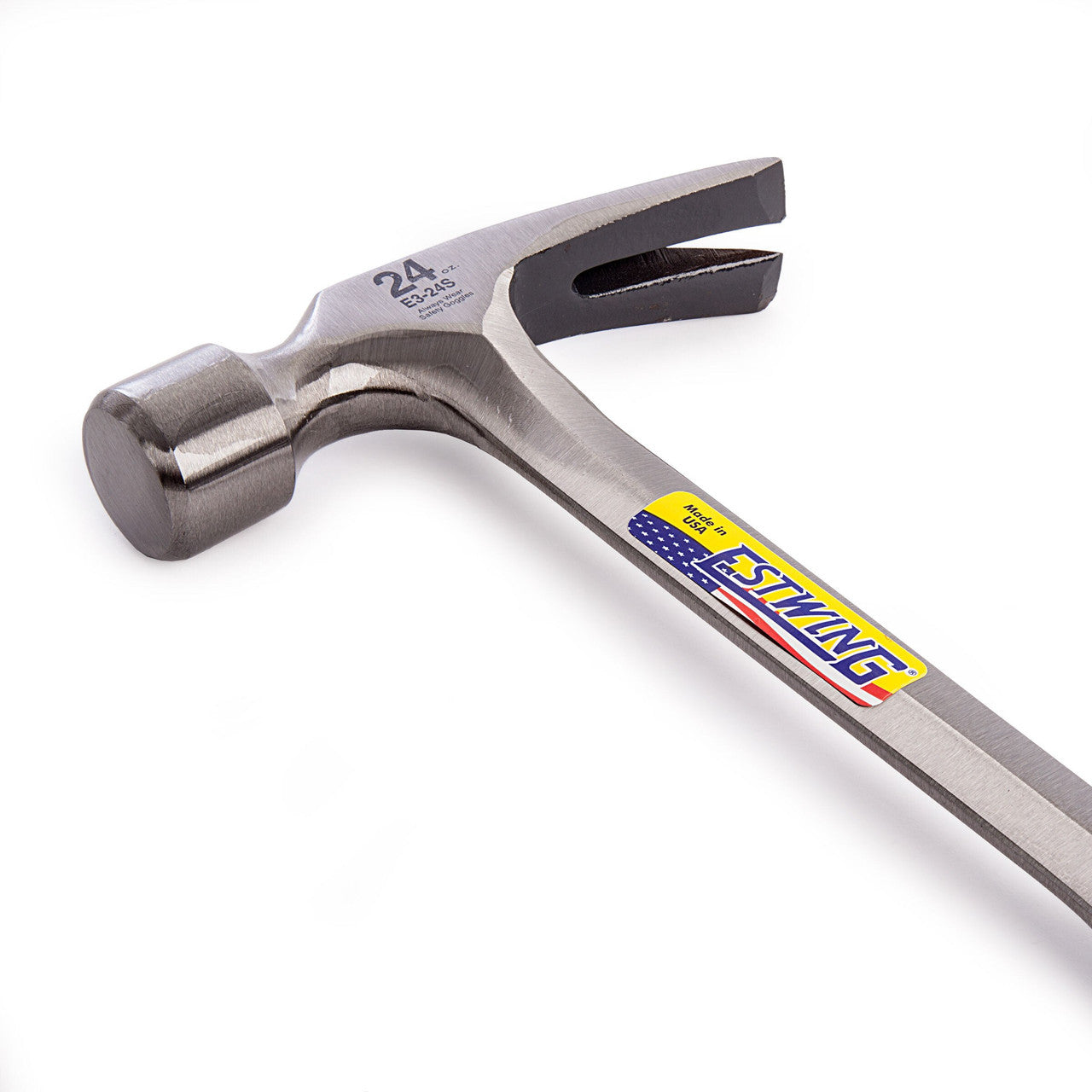 Estwing Straight Claw Framing Hammer One Piece & Vinyl Grip 24oz E3/24S