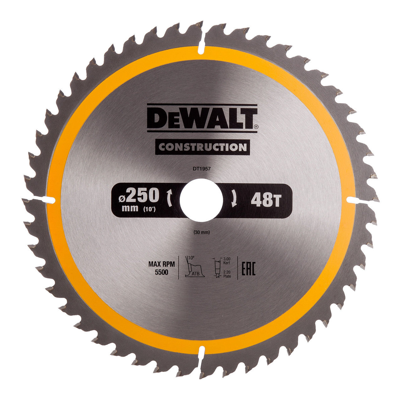 Dewalt Construction Circular Saw Blade 250 x 30mm x 48T DT1957