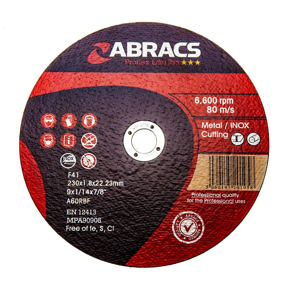 Abracs Proflex Extra Thin INOX Cutting Disc 230mm x 1.8mm 10 Pk PFET23018FI-10
