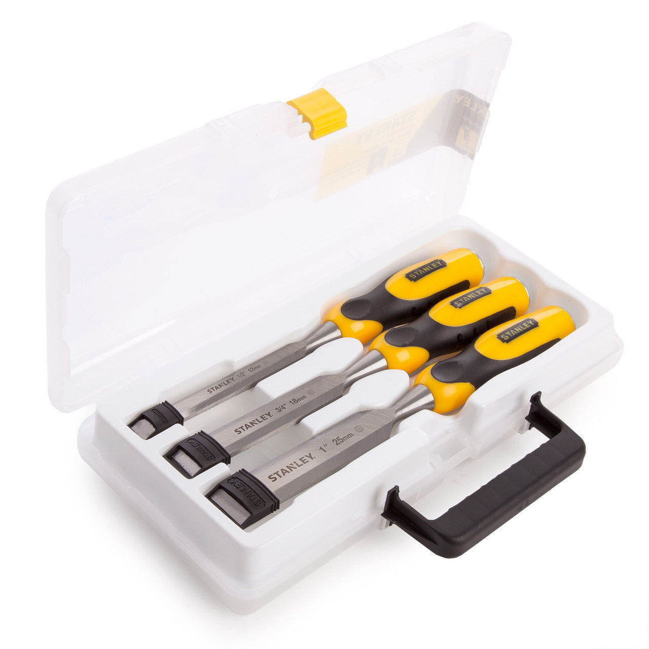Stanley Dynagrip Wood Chisel Set 3 Piece sizes 12mm, 18mm and 25mm STHT5-16359