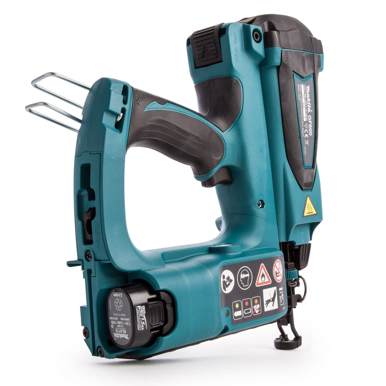 Makita 7.2V 2nd Fix Gas Nailer 2 x 1.5Ah Batteries Gauge 15-64mm 16Ga GF600SE