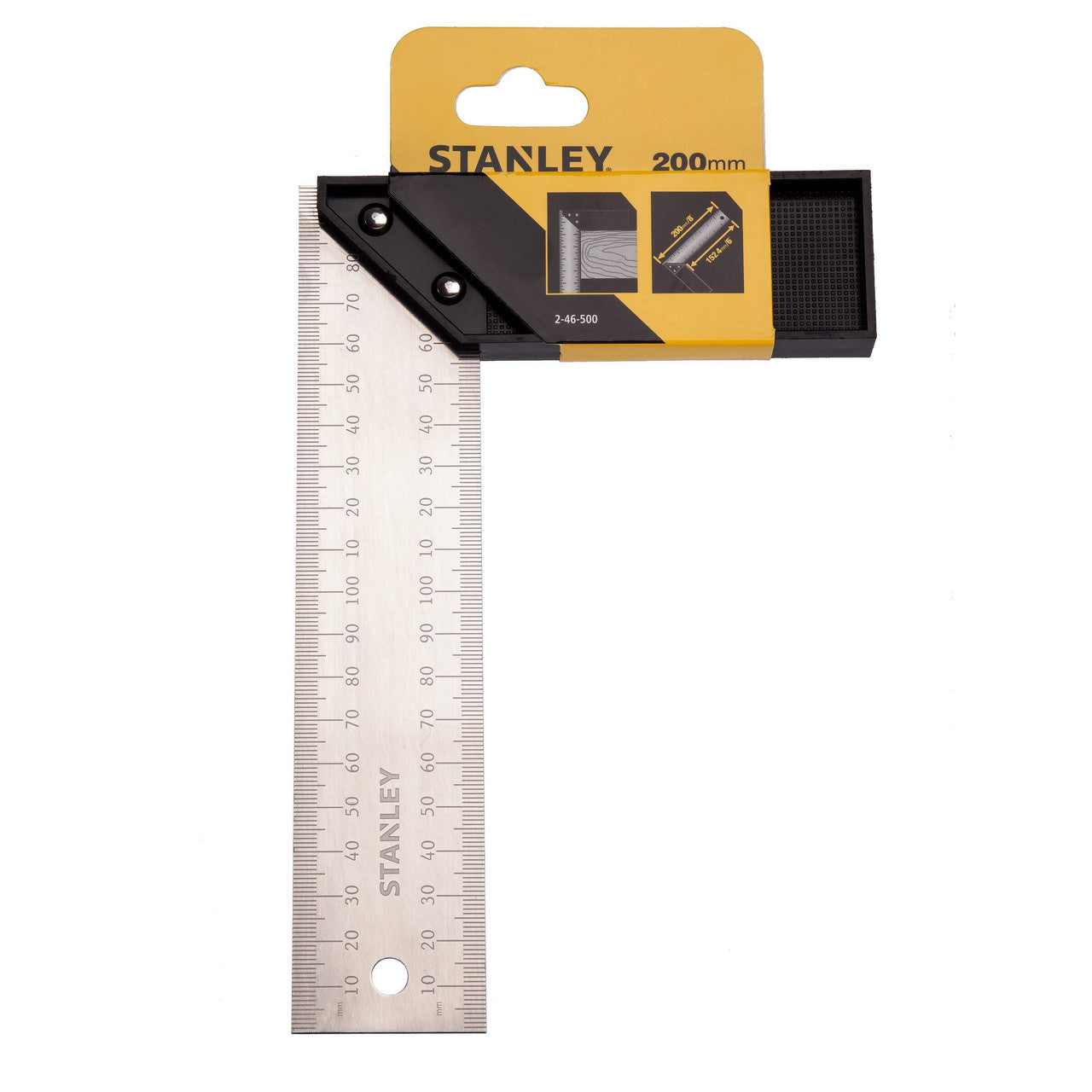 Stanley Try & Mitre Square 200mm Metric Plastic ABS Stock 2-46-500