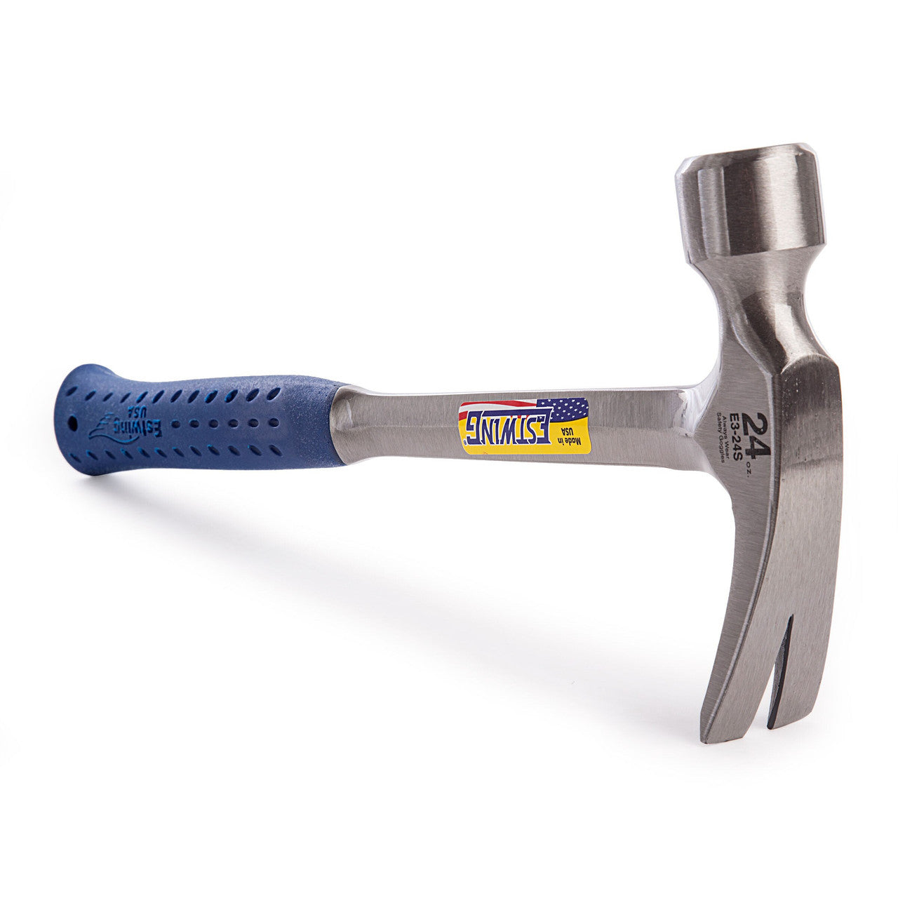 Estwing Straight Claw Framing Hammer One Piece & Vinyl Grip 24oz E3/24S