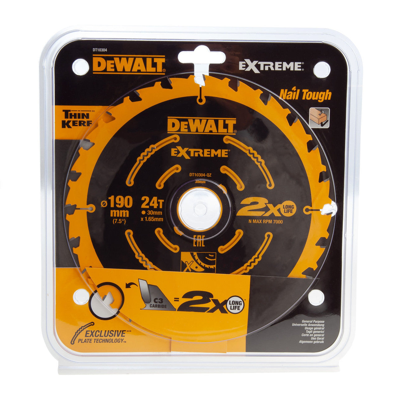 Dewalt Extreme Framing Circular Saw Blade for Wood 190 x 30mm x 24T DT10304