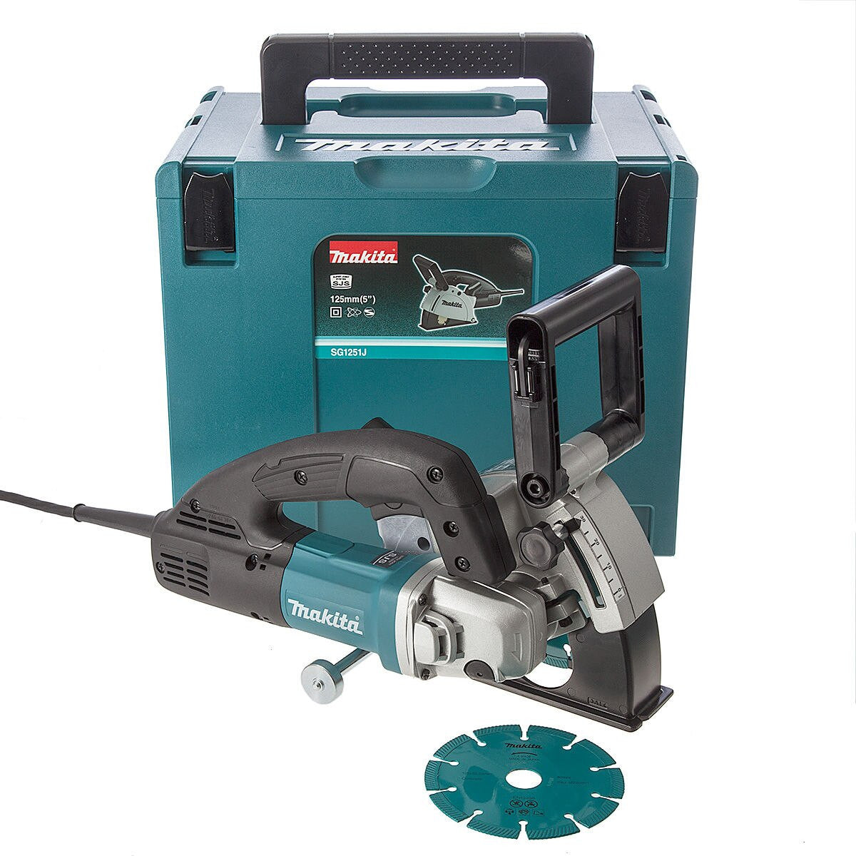 Makita Wall Chaser 125mm 110V 1,400 w Adjustable Cut In A Makpac Case SG1251J
