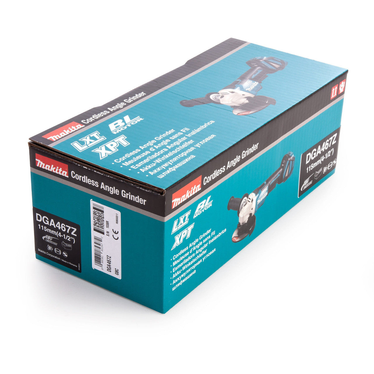 Makita Angle Grinder 18V LXT 4.5 inch/115mm Brushless Body Only DGA467Z