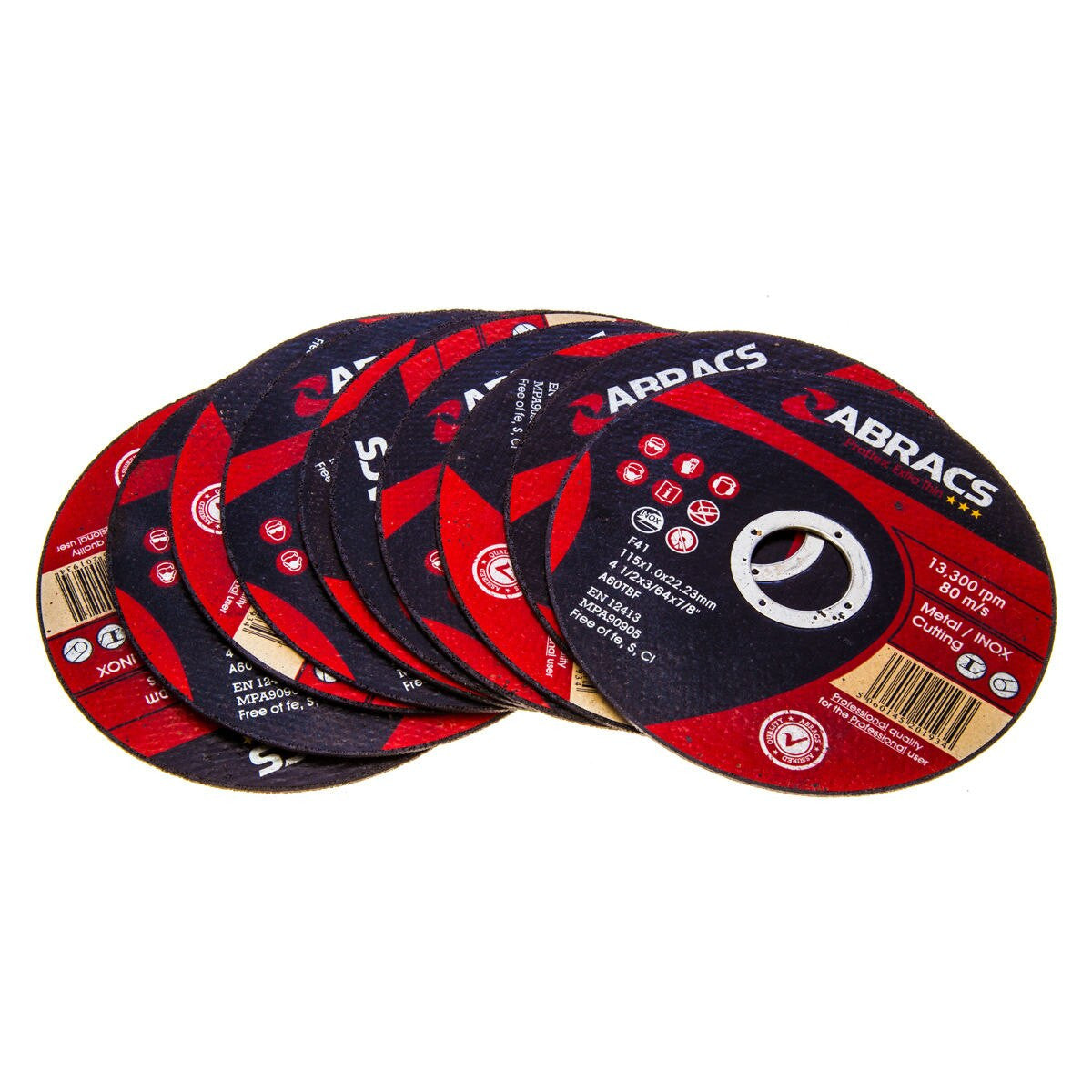 Abracs Proflex Extra Thin INOX Cutting Disc 115mm x 1mm 10 Pack PFET11510FI-10