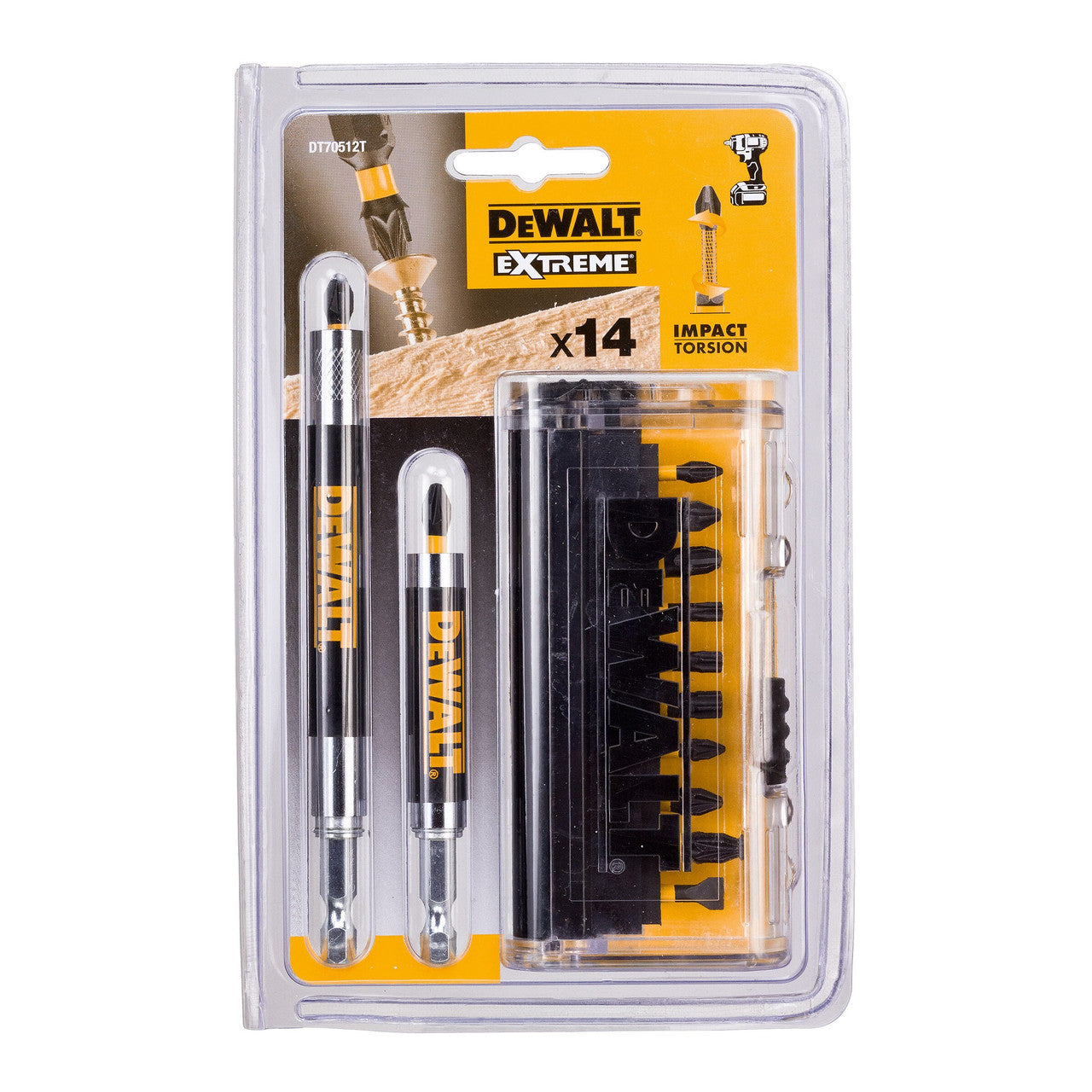 Dewalt Extreme Impact Torsion Assorted Screwdriver Bit Set 14 Piece DT70512T