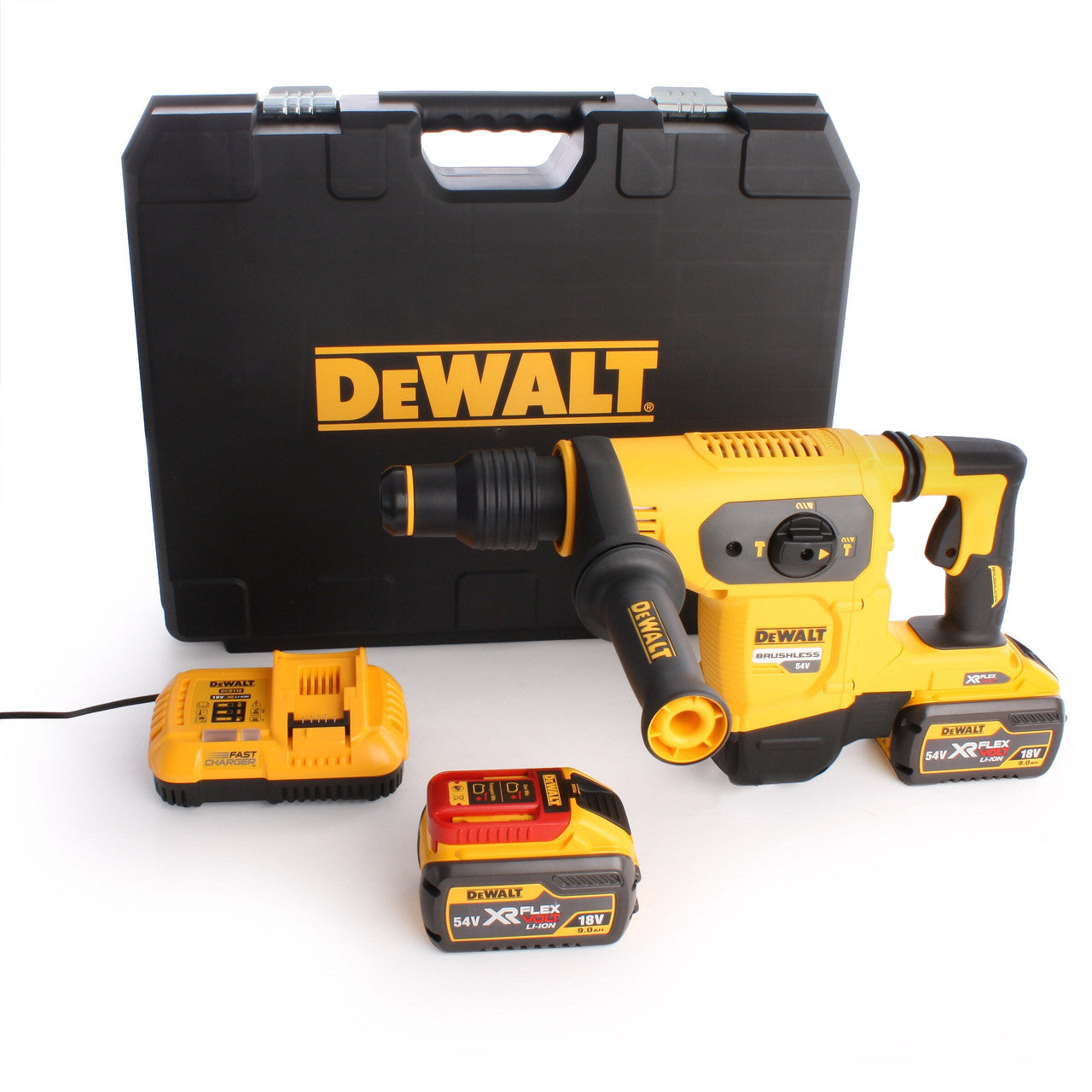 Dewalt 54V XR Flexvolt Brushless 3-Mode SDS Max Hammer 2 x 9.0Ah Batts DCH481X2