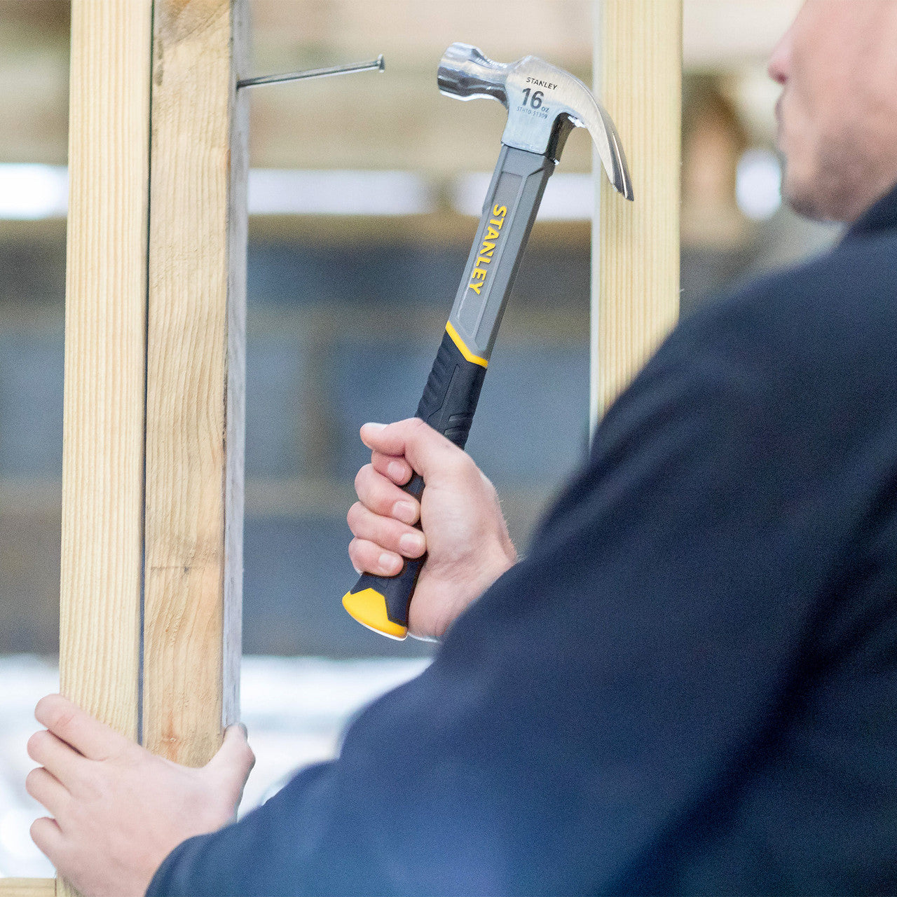 Stanley Claw Hammer with Fibreglass Shaft 16oz bi-material grip STHT0-51309