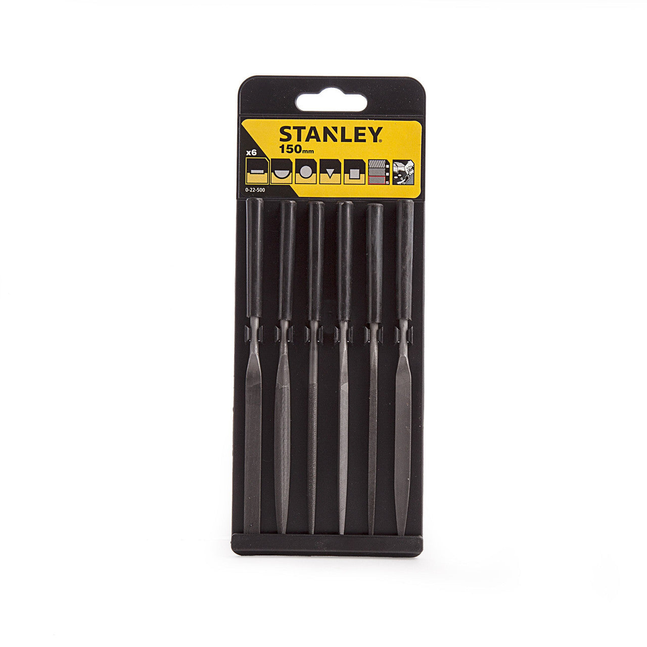 Stanley 6in Needle File Set 6 Piece Comfort Grip & Plastic Wallet 0-22-500