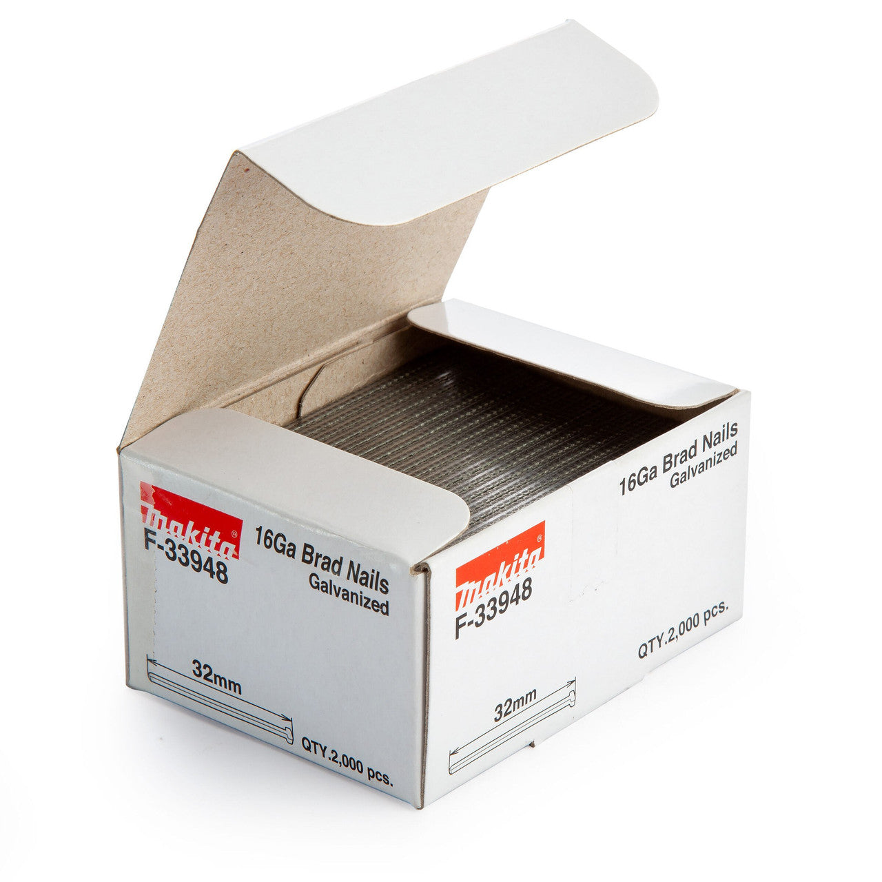 Makita Brad Nails Galvanised 16GA 32mm Pack of 2000 F-33948