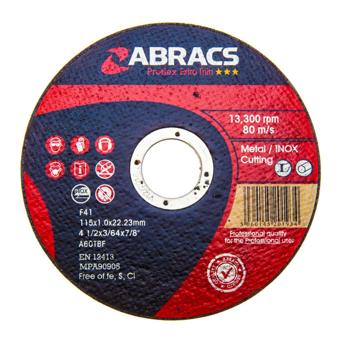 Abracs Proflex Extra Thin INOX Cutting Disc 115mm x 1mm 10 Pack PFET11510FI-10