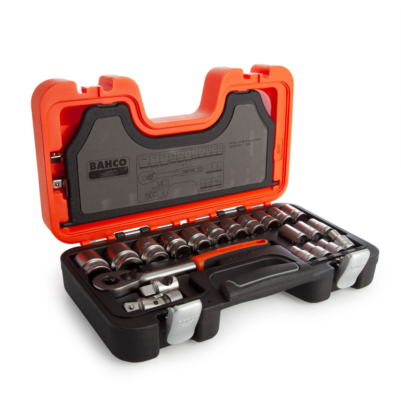 Bahco S240 Square Drive Socket Set with Ratchet (24 Piece)