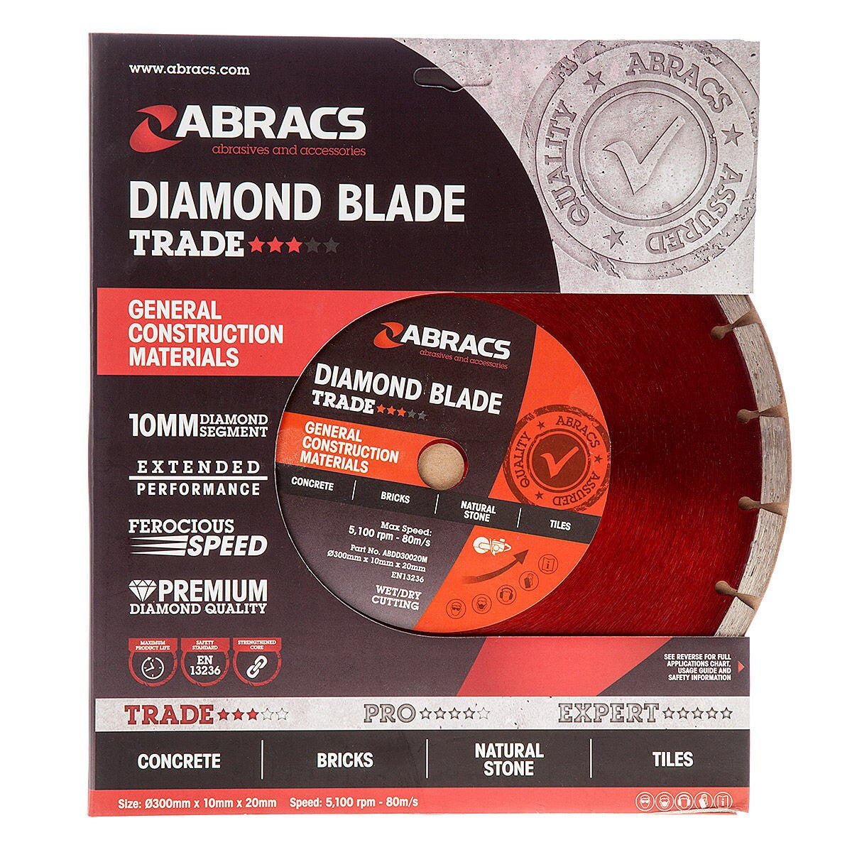 Abracs Diamond Cutting Blade General Purpose 300mm x 10mm x 20mm ABDD30020M