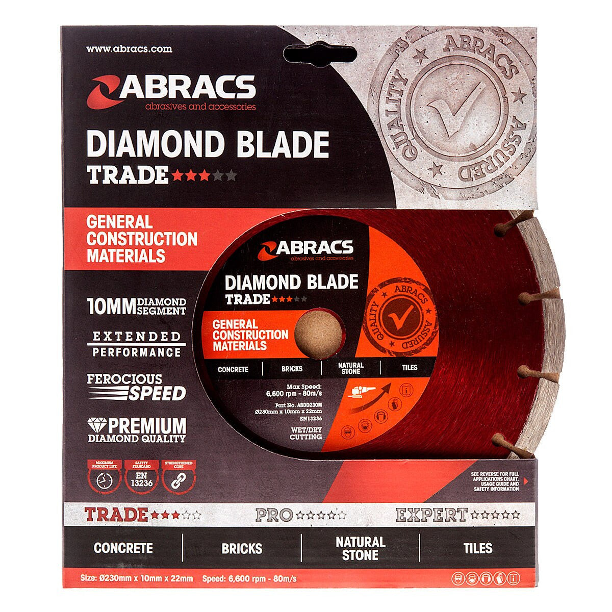 Abracs Diamond Cutting Blade General Purpose 230mm x 10mm x 22mm ABDD230M