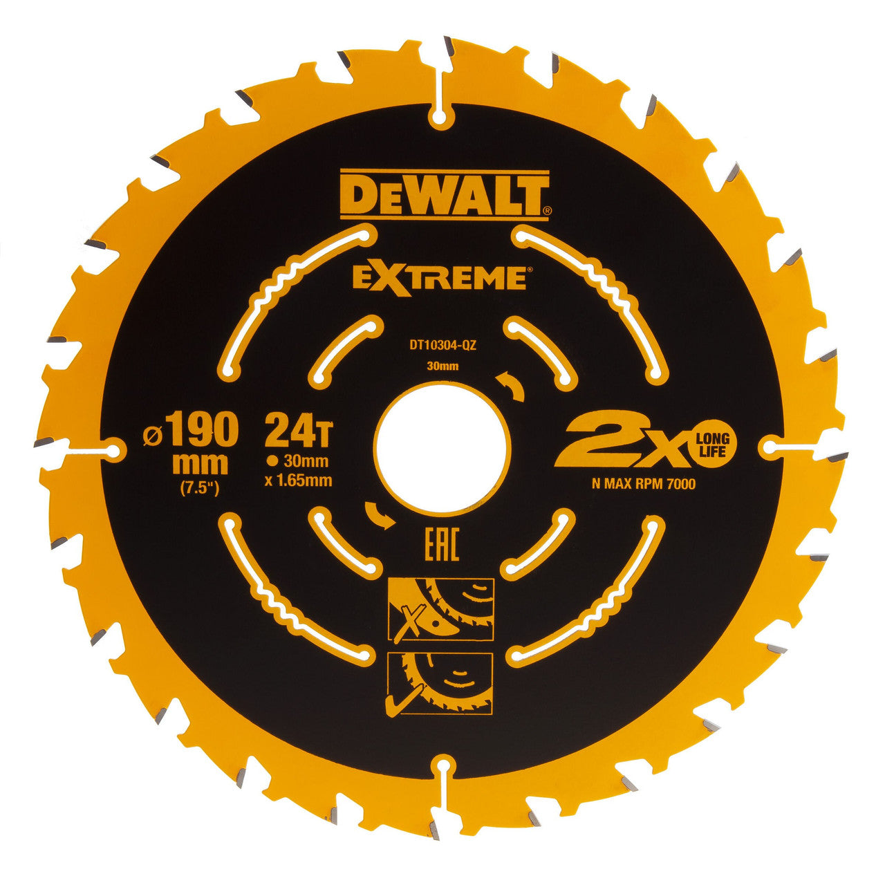 Dewalt Extreme Framing Circular Saw Blade for Wood 190 x 30mm x 24T DT10304