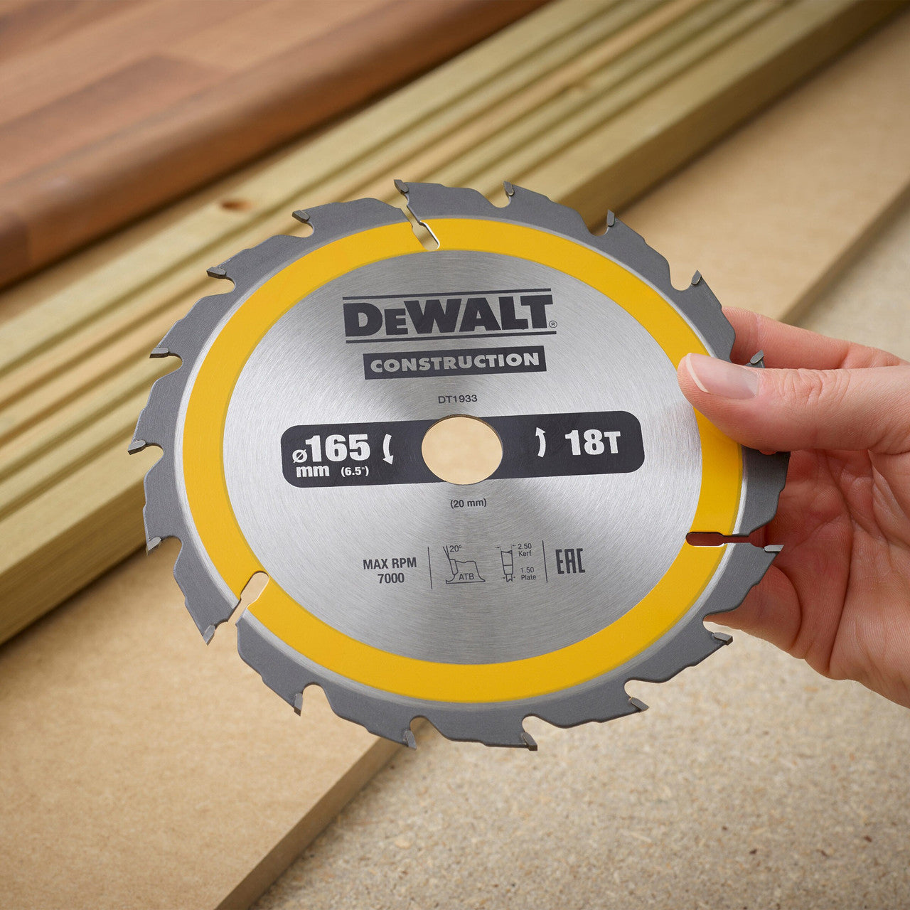 Dewalt Construction Circular Saw Blade 165 x 20mm x 18T DT1933
