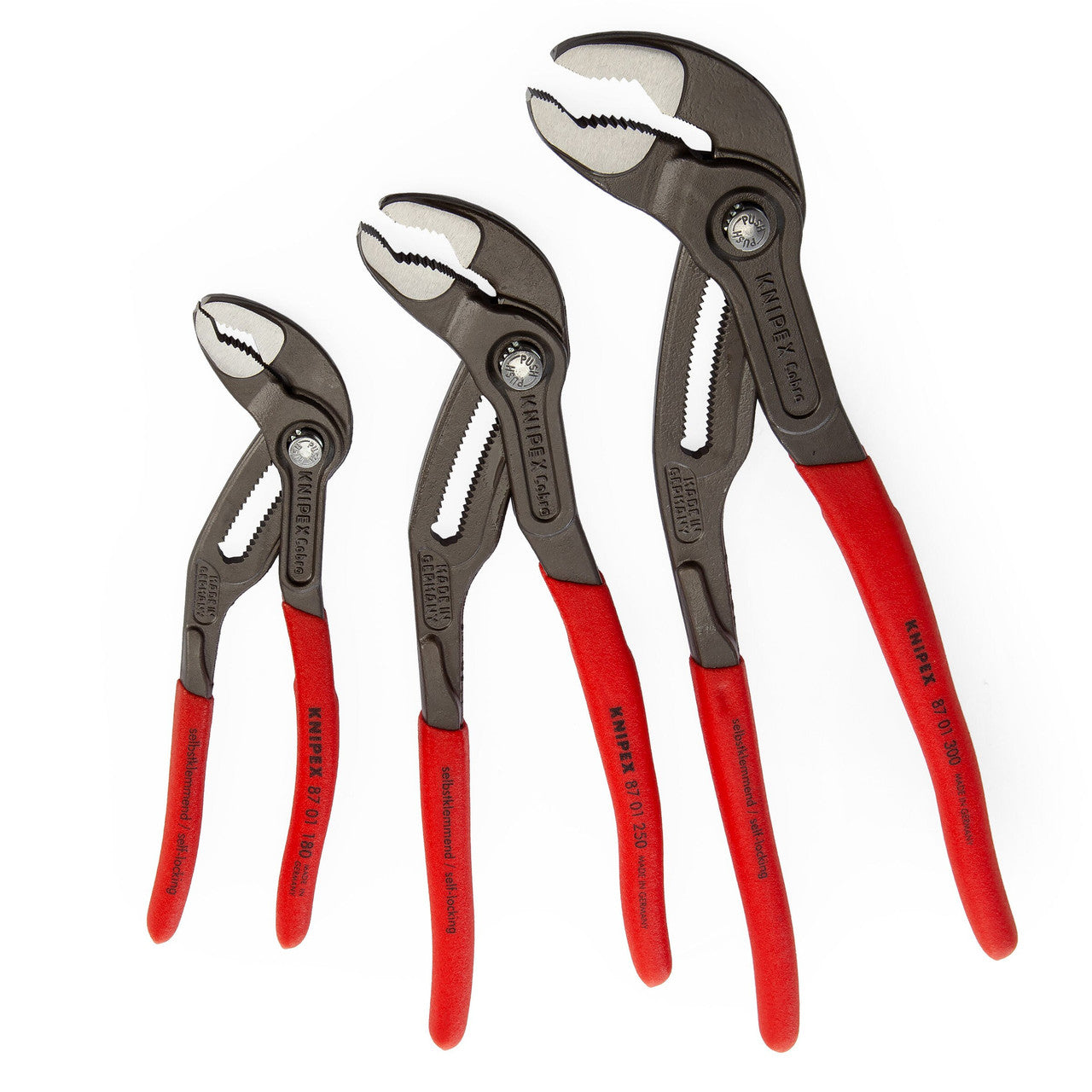 Knipex Cobra Professional Water Pump Plier Set 3 Piece 180, 250, 300mm 002009V02